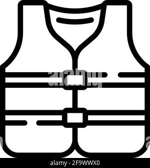 Veste de natation emblématique. Outline Swimming Jacket vector Icon for web design isolé sur fond blanc Illustration de Vecteur