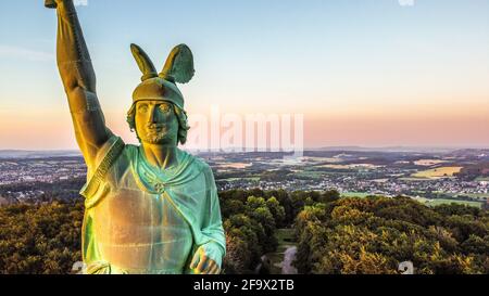 Monument Hermann dans la forêt de Teutoburg près de Detmold, Allemagne Banque D'Images