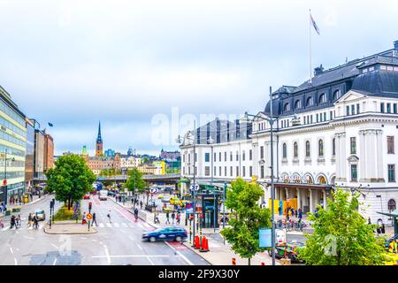 STOCKHOLM, SUÈDE, 18 AOÛT 2016 : vue sur la gare principale de Stockholm, capitale suédoise. Banque D'Images