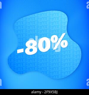 80 % de rabais sur le fond de la vente bleu liquide. Illustration vectorielle Illustration de Vecteur