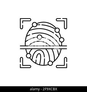 Icône de ligne couleur de numérisation d'empreintes digitales. ID et vérification de la personne. Pictogramme pour page Web, application mobile, Promo. Élément de conception UI UX GUI. Contour modifiable. Illustration de Vecteur