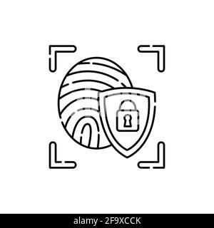 Icône de ligne couleur de numérisation d'empreintes digitales. ID et vérification de la personne. Pictogramme pour page Web, application mobile, Promo. Élément de conception UI UX GUI. Contour modifiable. Illustration de Vecteur