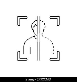 Identification homme icône de ligne couleur. ID et vérification de la personne. Pictogramme pour page Web, application mobile, Promo. Élément de conception UI UX GUI. Contour modifiable. Illustration de Vecteur