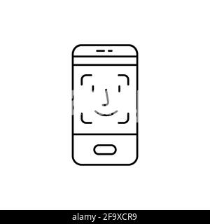 Icône de ligne couleur de numérisation d'empreintes digitales dans le smartphone. ID et vérification de la personne. Pictogramme pour page Web, application mobile, Promo. Élément de conception UI UX GUI. Modifiable Illustration de Vecteur