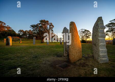 Les pierres debout australiennes, un hommage à l'héritage celtique des premiers colons européens. Glen Innes, Nouvelle-Galles du Sud Australie Banque D'Images