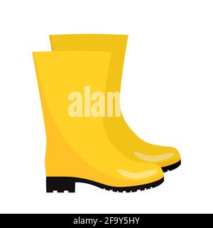 bottes en caoutchouc jaune. Icône pour le Web. Illustration de Vecteur