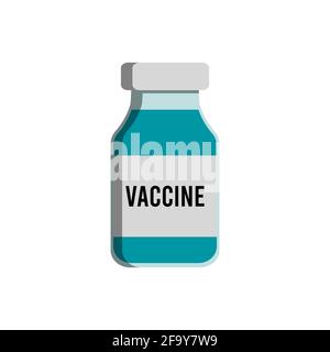 Flacon de vaccin. Vaccin contre le coronavirus. Icône de vaccination médicale. Vaccin contre la maladie virale. Illustration vectorielle. Isolé Illustration de Vecteur