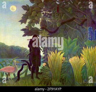 Œuvre d'Henri Rousseau intitulée le serpent Charmer. Banque D'Images