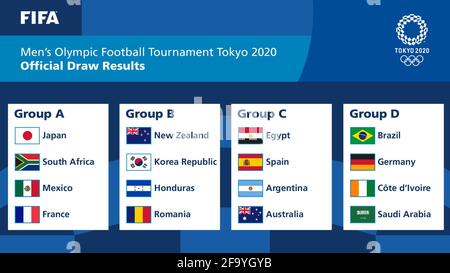 ZURICH, SUISSE - 21 AVRIL : le football olympique de Tokyo 2020 se dessine au domicile de la FIFA le 21 avril 2021 à Zurich, Suisse. (Photo par Harold Cunningham - FIFA via Sipa USA) **usage éditorial seulement** Banque D'Images