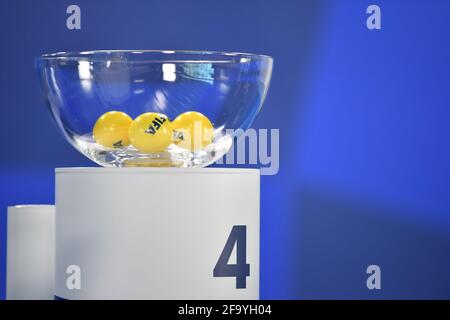 ZURICH, SUISSE - 21 AVRIL : le football olympique de Tokyo 2020 se dessine au domicile de la FIFA le 21 avril 2021 à Zurich, Suisse. (Photo par Harold Cunningham - FIFA via Sipa USA) **usage éditorial seulement** Banque D'Images