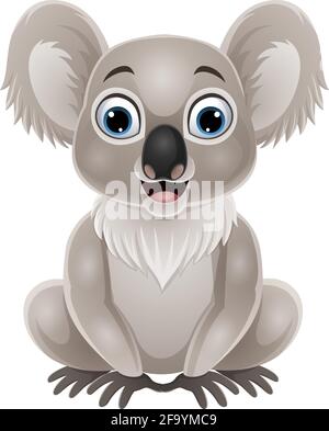 Dessin animé mignon bébé koala assis Illustration de Vecteur