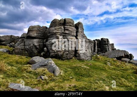 La mariée sur Bridestones Moor. Banque D'Images