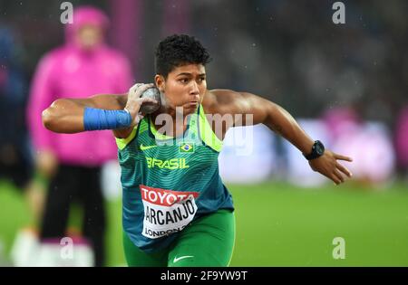 Geisa Arcanjo (Brésil). Finale de la mise de balle pour les femmes. Championnats du monde de l'IAAF, Londres 2017 Banque D'Images