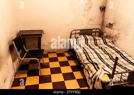 SANTA ROSA DE COPAN, HONDURAS - 10 AVRIL 2016: Chambre dans un hôtel très bon marché dans la ville de Santa Rosa. Banque D'Images