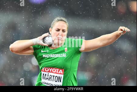 Anita Marton (Hongrie). Shotput Women, médaille d'argent. Championnats du monde de l'IAAF, Londres 2017 Banque D'Images