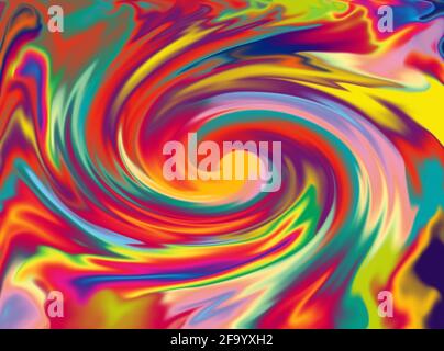 Couleur artistique tourbillon huile style peinture arrière-plan abstrait Banque D'Images