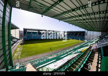 21 avril 2021 ; Easter Road, Édimbourg, Écosse ; Scottish Premiership football, Hibernian contre Livingston ; Stade de la route de Pâques avant le début du match Banque D'Images