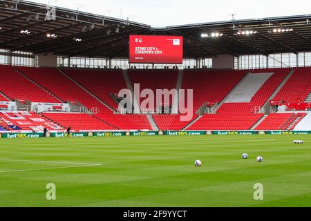 Stoke on Trent, Royaume-Uni. 21 avril 2021. A l'intérieur du stade Bet 365 à Stoke-on-Trent, Royaume-Uni, le 4/21/2021. (Photo de Conor Molloy/News Images/Sipa USA) crédit: SIPA USA/Alay Live News Banque D'Images