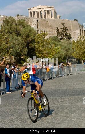 JEUX OLYMPIQUES À ATHÈNES 15/8/2004. PHOTO DE PISTE CYCLABLE DE WOMANS DAVID ASHDOWN Banque D'Images