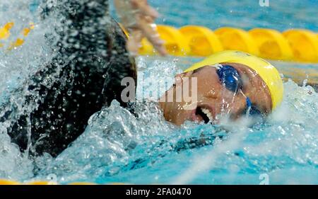 JEUX OLYMPIQUES À ATHÈNES 15/8/2004. NAGER IAN THORPE PENDANT SON 100M LIBRE DEMI-FINALE PHOTO DAVID ASHDOWN Banque D'Images