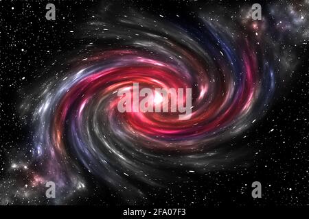 Arrière-plan de l'espace abstrait, galaxie tournoyante. Illustration d'un grand groupe d'étoiles, nébuleuse colorée. Banque D'Images