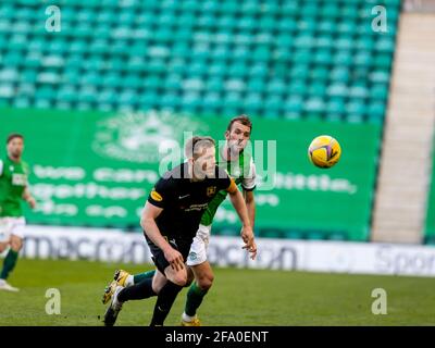 Easter Road, Édimbourg, Royaume-Uni. 21 avril 2021. Scottish Premiership football, Hibernian versus Livingston; Credit: Action plus Sports/Alay Live News Banque D'Images