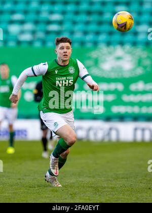 Easter Road, Édimbourg, Royaume-Uni. 21 avril 2021. Scottish Premiership football, Hibernian versus Livingston; Kevin Nisbet de Hibernian Credit: Action plus Sports/Alay Live News Banque D'Images