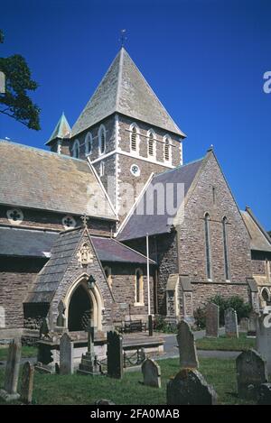 Channel Islands. L'Alderney. St Anne. Vue sur St Anne's Church et cimetière. Banque D'Images