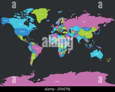 Carte du monde à bordure lisse simplifiée Illustration de Vecteur