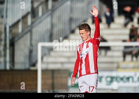 Aalborg, Danemark. 21 avril 2021. Kasper Kusk (17) d'AAB vu pendant le match 3F Superliga entre Aalborg Boldklub et Odense Boldklub au parc Aalborg Portland à Aalborg. (Crédit photo : Gonzales photo/Alamy Live News Banque D'Images