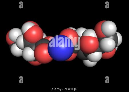 La molécule de médicament de gluconate de calcium 3D rend la structure chimique Banque D'Images