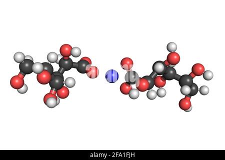 La molécule de médicament de gluconate de calcium 3D rend la structure chimique Banque D'Images