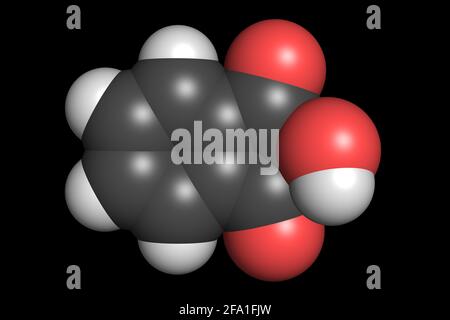 Produit chimique de ninhydrine utilisé pour détecter le rendu 3D des molécules d'acides aminés structure chimique Banque D'Images