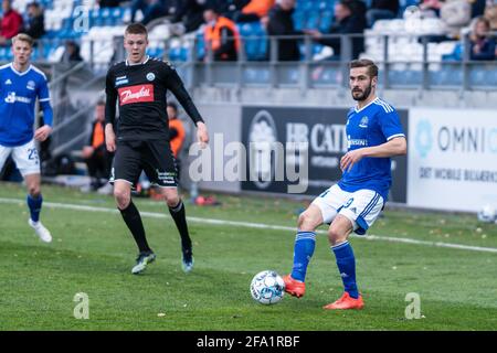 Lyngby, Danemark. 21 avril 2021. Lasse Fosgaard (9) de Soenderjyske vu pendant le match 3F Superliga entre Lyngby Boldklub et Soenderjyske au stade Lyngby. (Crédit photo : Gonzales photo/Alamy Live News Banque D'Images