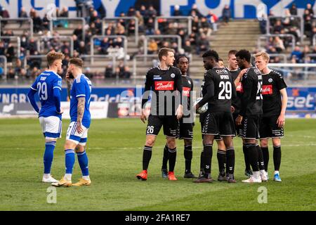 Lyngby, Danemark. 21 avril 2021. Victor Ekani (29) de Soenderjyske vu pendant le match 3F Superliga entre Lyngby Boldklub et Soenderjyske au stade Lyngby. (Crédit photo : Gonzales photo/Alamy Live News Banque D'Images