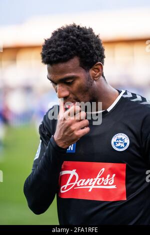 Lyngby, Danemark. 21 avril 2021. Haji Wright (25) de Soenderjyske vu pendant le match 3F Superliga entre Lyngby Boldklub et Soenderjyske au stade Lyngby. (Crédit photo : Gonzales photo/Alamy Live News Banque D'Images