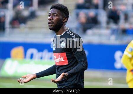 Lyngby, Danemark. 21 avril 2021. Victor Ekani (29) de Soenderjyske vu pendant le match 3F Superliga entre Lyngby Boldklub et Soenderjyske au stade Lyngby. (Crédit photo : Gonzales photo/Alamy Live News Banque D'Images