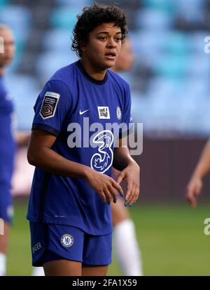 Manchester, Angleterre, 21 avril 2021. Jess carter de Chelsea lors du match de la Super League FA WomenÕs au stade Academy, Manchester. Crédit photo devrait se lire: Andrew Yates / Sportimage crédit: Sportimage / Alay Live News Banque D'Images