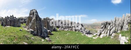 Formations géologiques à Kfardebian, Liban Banque D'Images