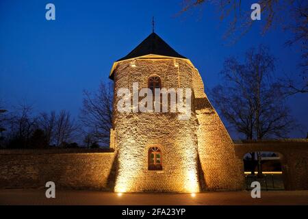 Mur de ville dans la soirée, Allemagne, Rhénanie-du-Nord-Westphalie, Basse-Rhin, Xanten Banque D'Images