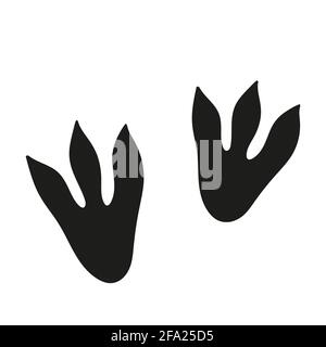 Empreinte de dinosaure. Illustration vectorielle isolée en noir sur fond blanc Illustration de Vecteur