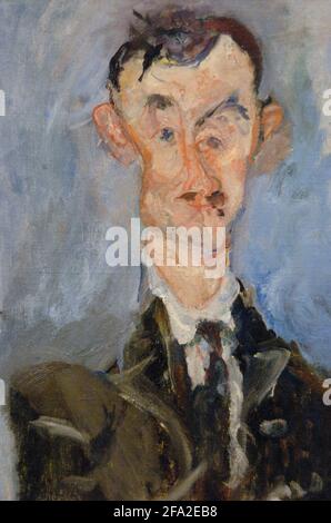 Emile Lejeune (1885-1964). Peintre suisse. Portrait d'un homme (Emile Lejeune), env. 1922, par Chaim Soutine (1893-1943). Huile sur toile (55,5 x 46,5 cm). Musée de l'Orangerie. Paris. France. Banque D'Images