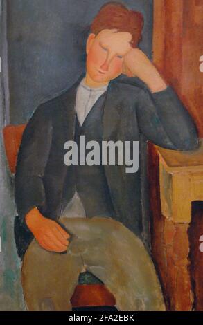 Amedeo Modigliani (1884-1920). Peintre italien. Le jeune apprenti, 1918-1919. Huile sur toile (100 x 65 cm). Musée de l'Orangerie. Paris. France. Banque D'Images