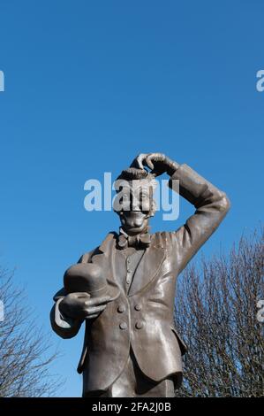 Statue de Stan Laurel à Laurel Park, North Shields Tyne and Wear, Royaume-Uni Banque D'Images