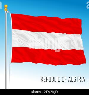 Autriche drapeau national officiel, République d'Autriche, Union européenne, illustration vectorielle Illustration de Vecteur