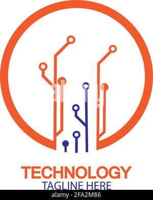 vecteur modèle-vecteur de logo de technologie de circuit Illustration de Vecteur