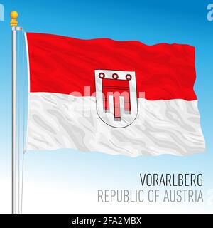 Drapeau régional officiel du Vorarlberg, pays de la République d'Autriche, illustration vectorielle Illustration de Vecteur