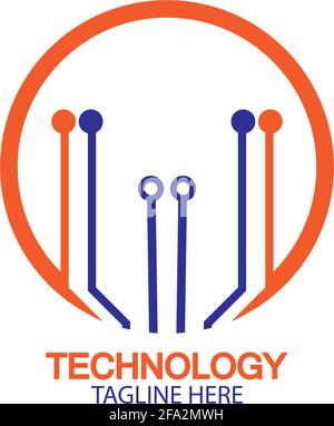 vecteur modèle-vecteur de logo de technologie de circuit Illustration de Vecteur