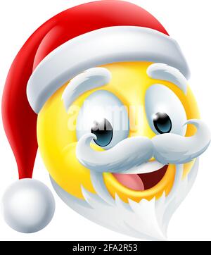 Santa Claus Noël Happy Emoticon icône de dessin animé Illustration de Vecteur