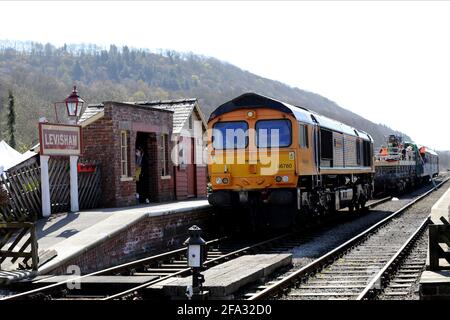 North Yorkshire Railway, Royaume-Uni. 22 avril 2021. Levisham Station & train Filming Mission Impossible 7 sur le North Yorkshire Moors Railway 22 avril 2021 22 avril 2021 DJD14836 Allstar Picture Library crédit: Allstar Picture Library Ltd/Alay Live News Banque D'Images
